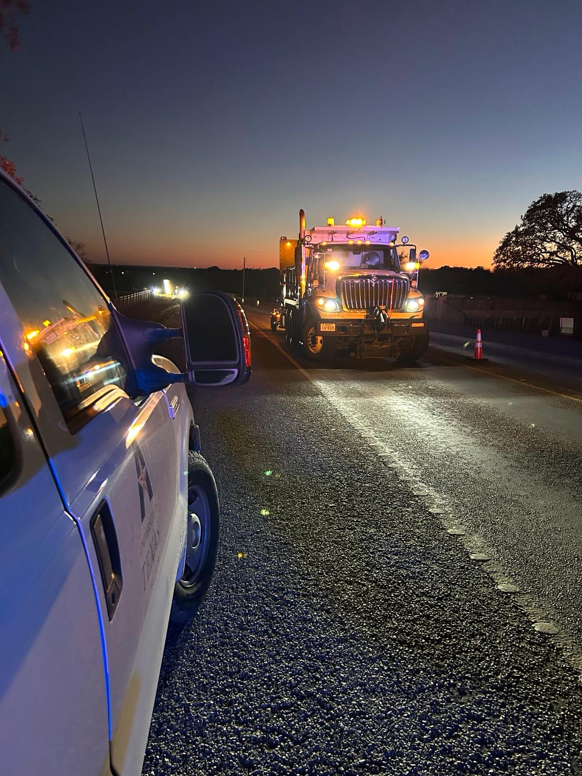 Nighttime pavement coring