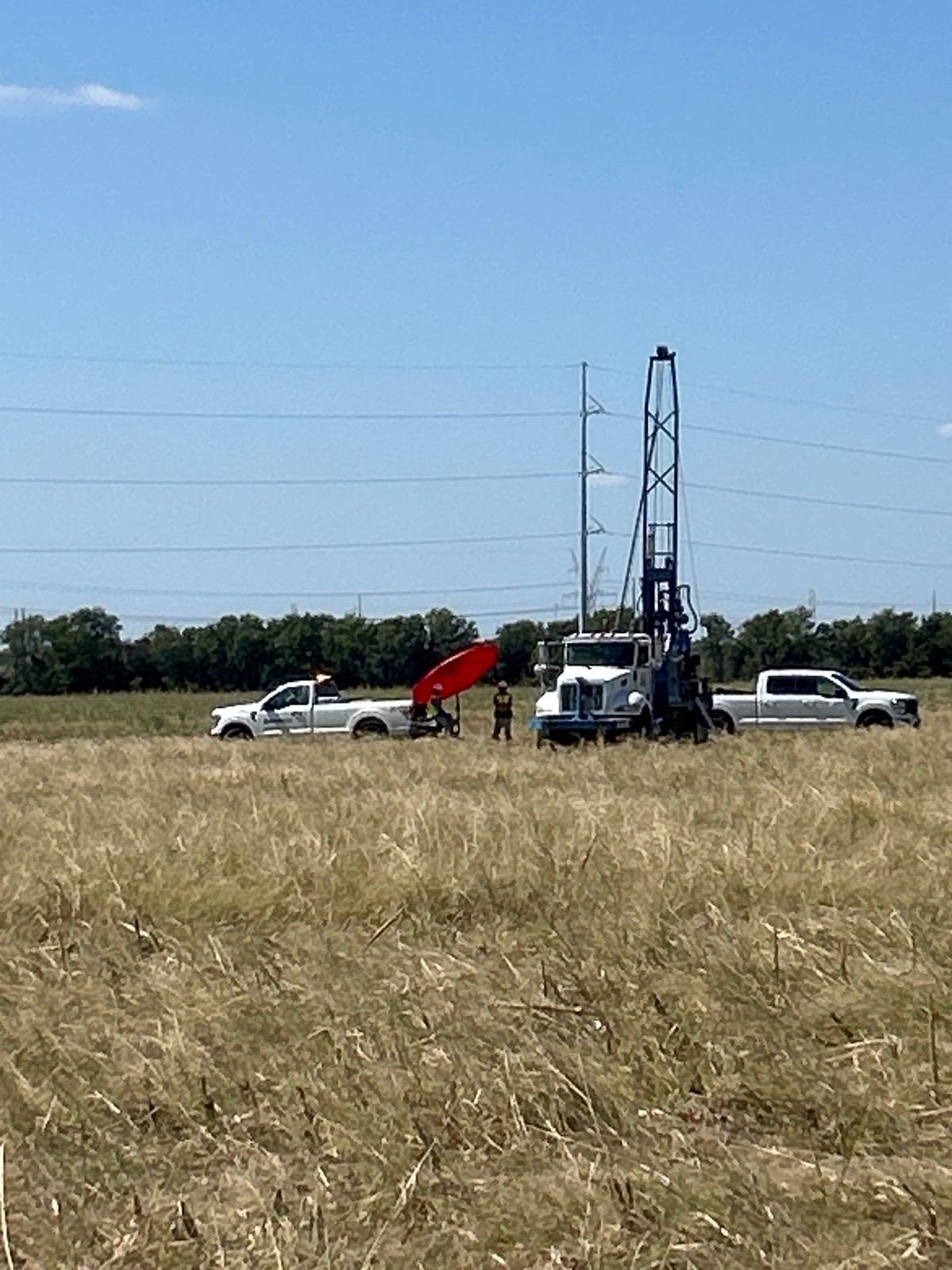 Staked boring at solar site